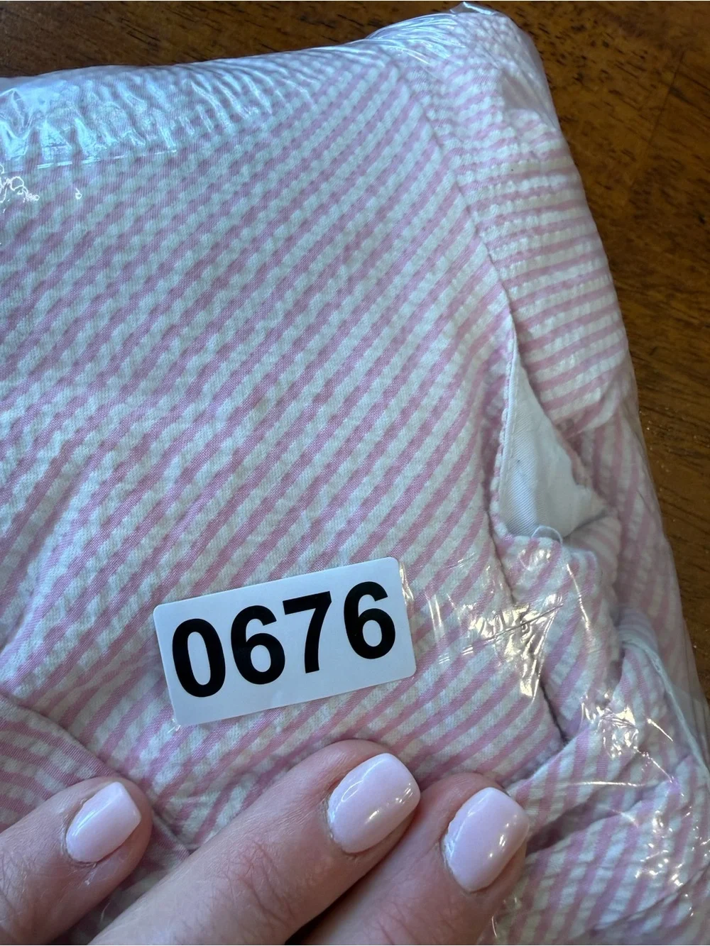Ralph Lauren Girls Pink White Striped Seersucker Dress Bow size 12